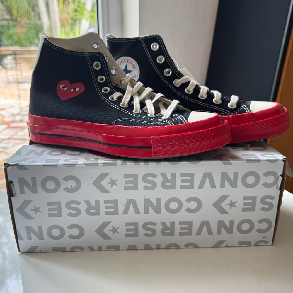 Comme des Garcons PLAY Black and Red Sneakers